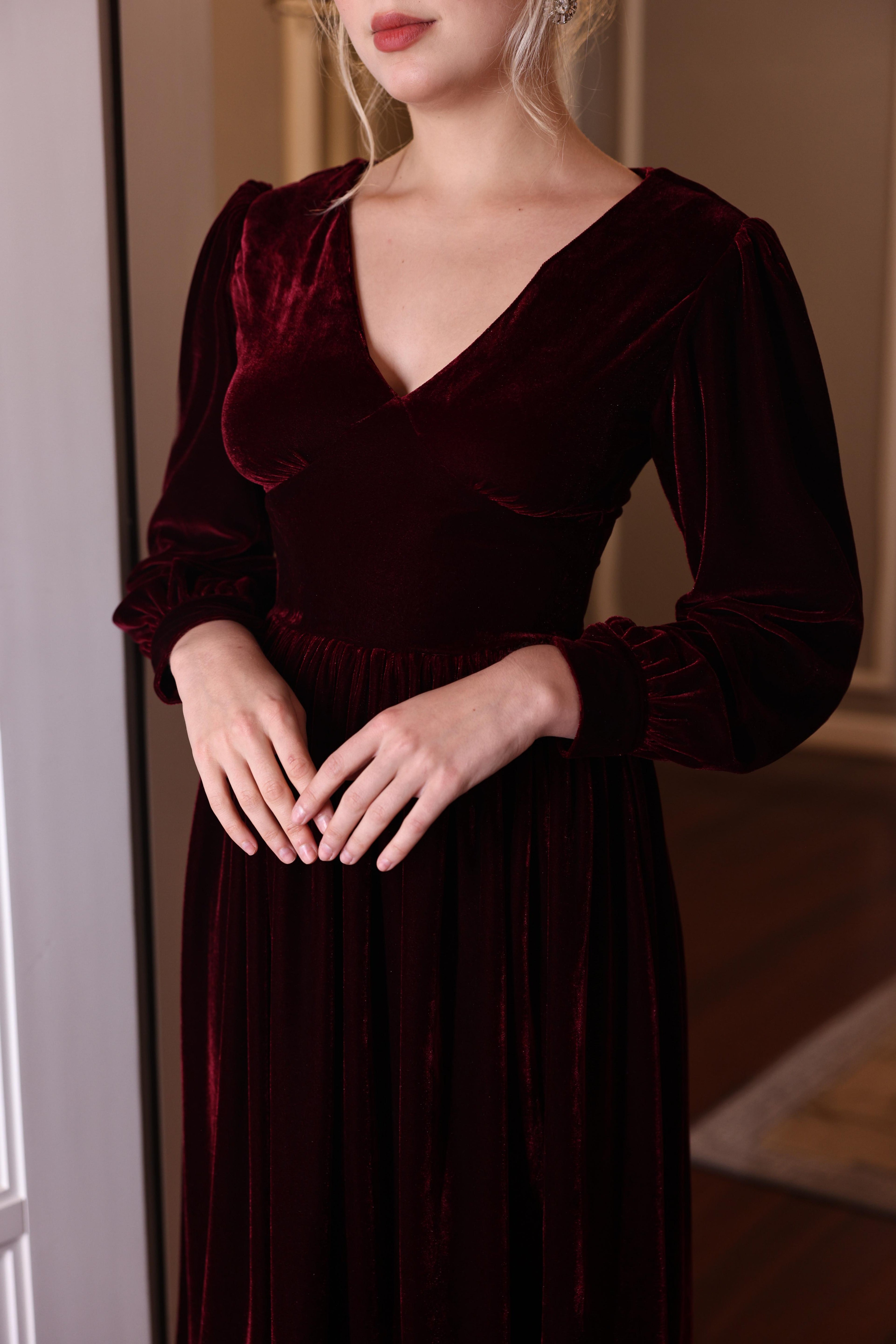 a line velvet dress