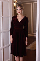 a line velvet dress