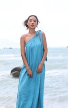 Asymmetrical linen dress
