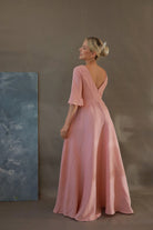 Bell sleeve linen dress