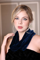 blue velvet cowl scarf holiday gift
