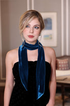 blue velvet skinny scarf mothers day gift
