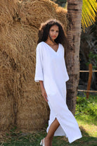 bohemian midi linen dress