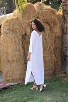 bohemian midi linen dress