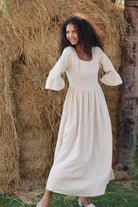 casual midi linen dress