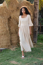 casual midi linen dress