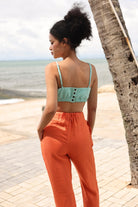 Elastic waist linen pants