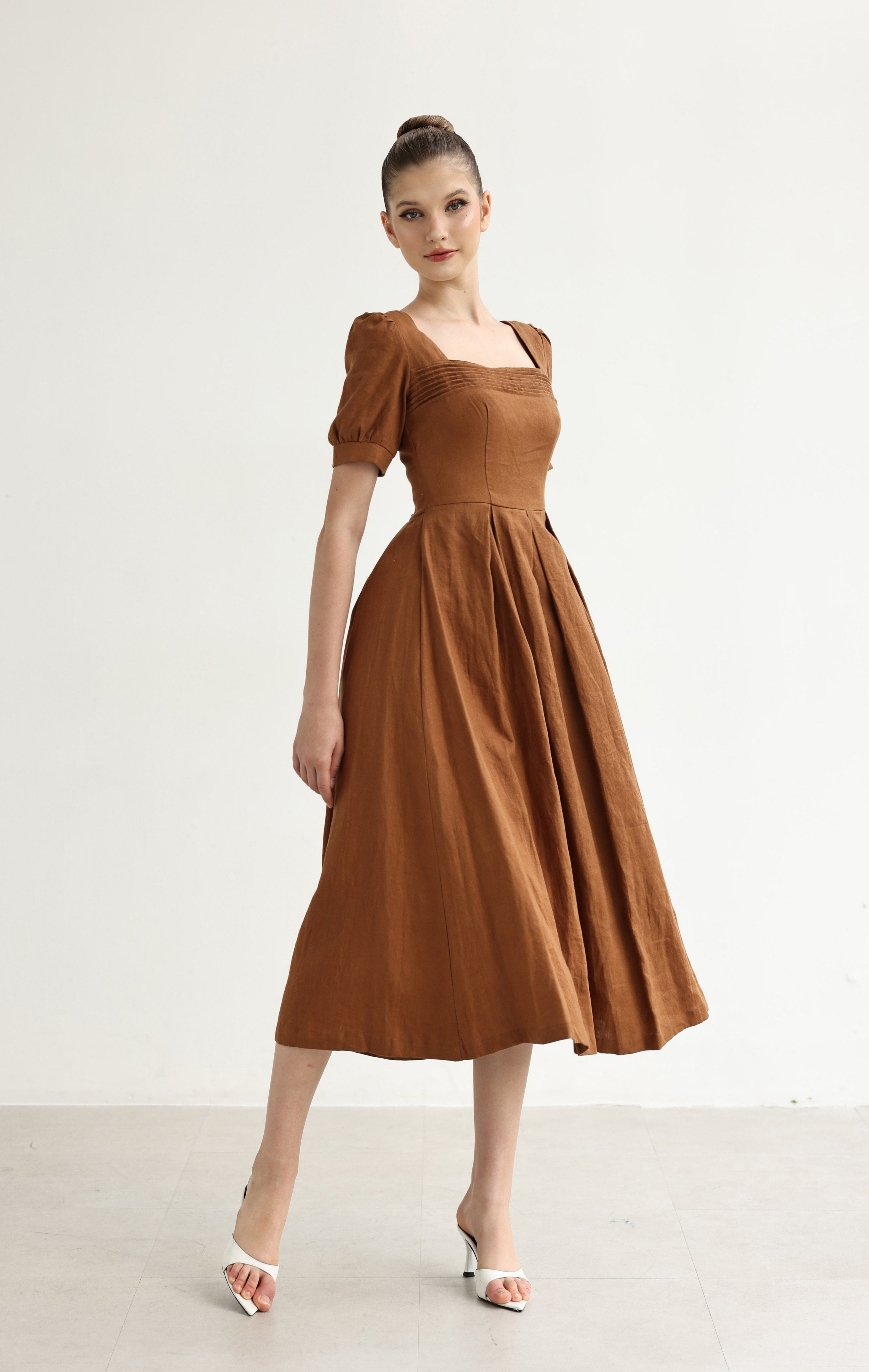 Elegant linen summer dress