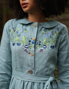 Hand-embroidered Peter Pan collar dress