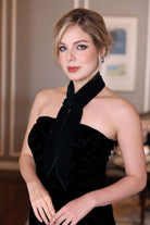 handmade green velvet skinny scarf