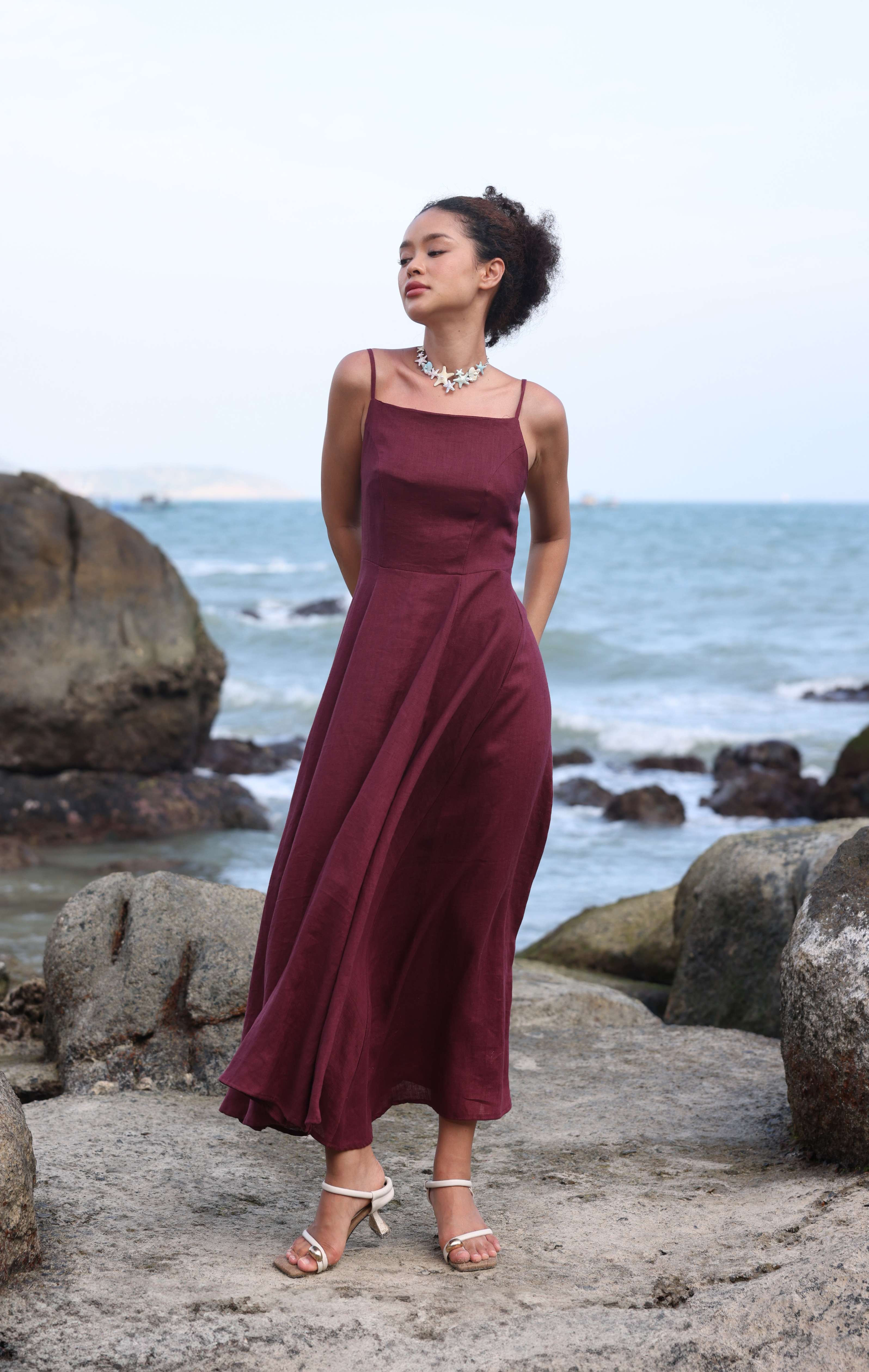 Linen cami dress