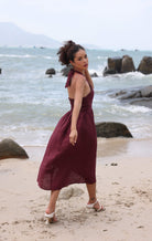 Linen halter neck dress