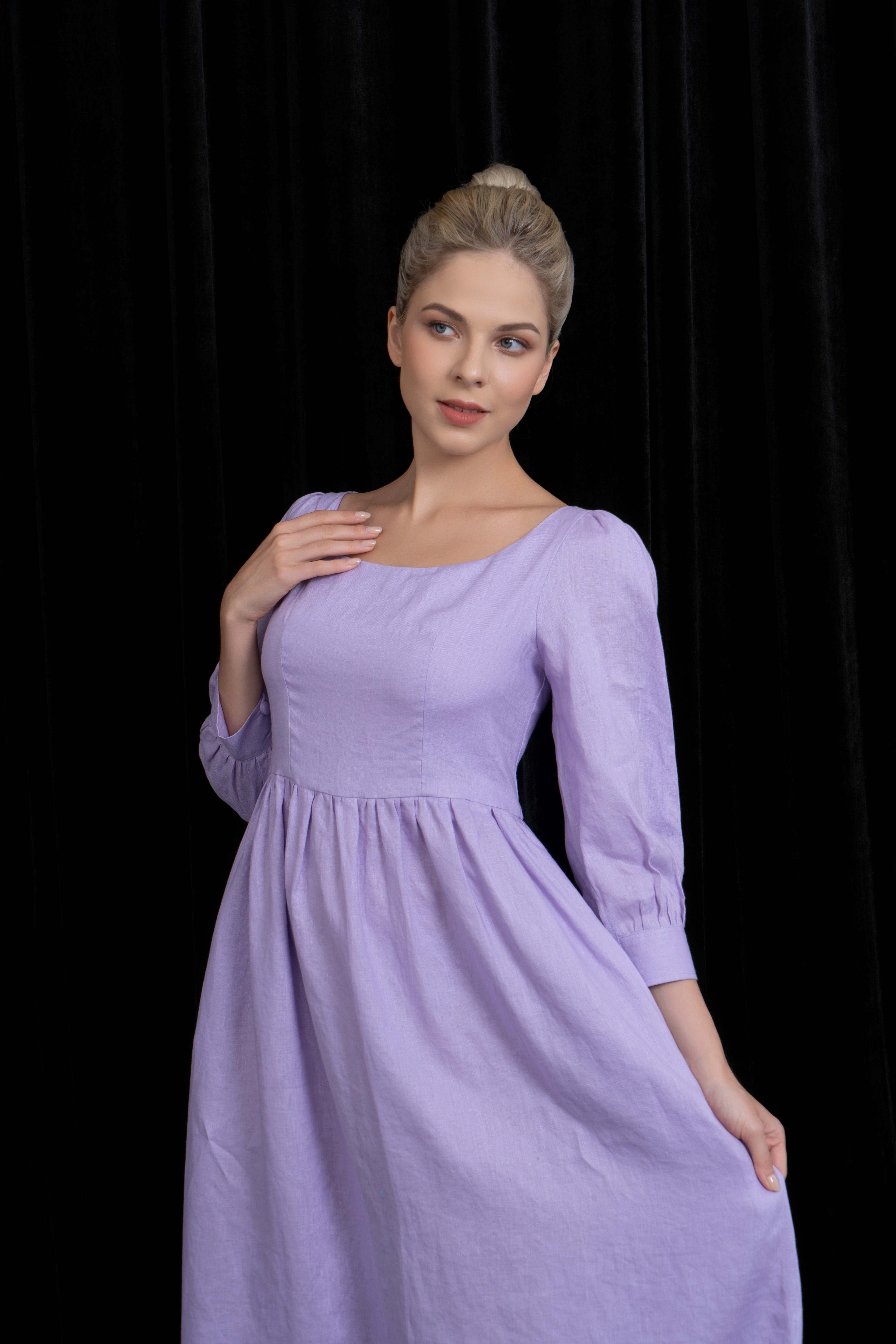 linen maxi wedding guest dress