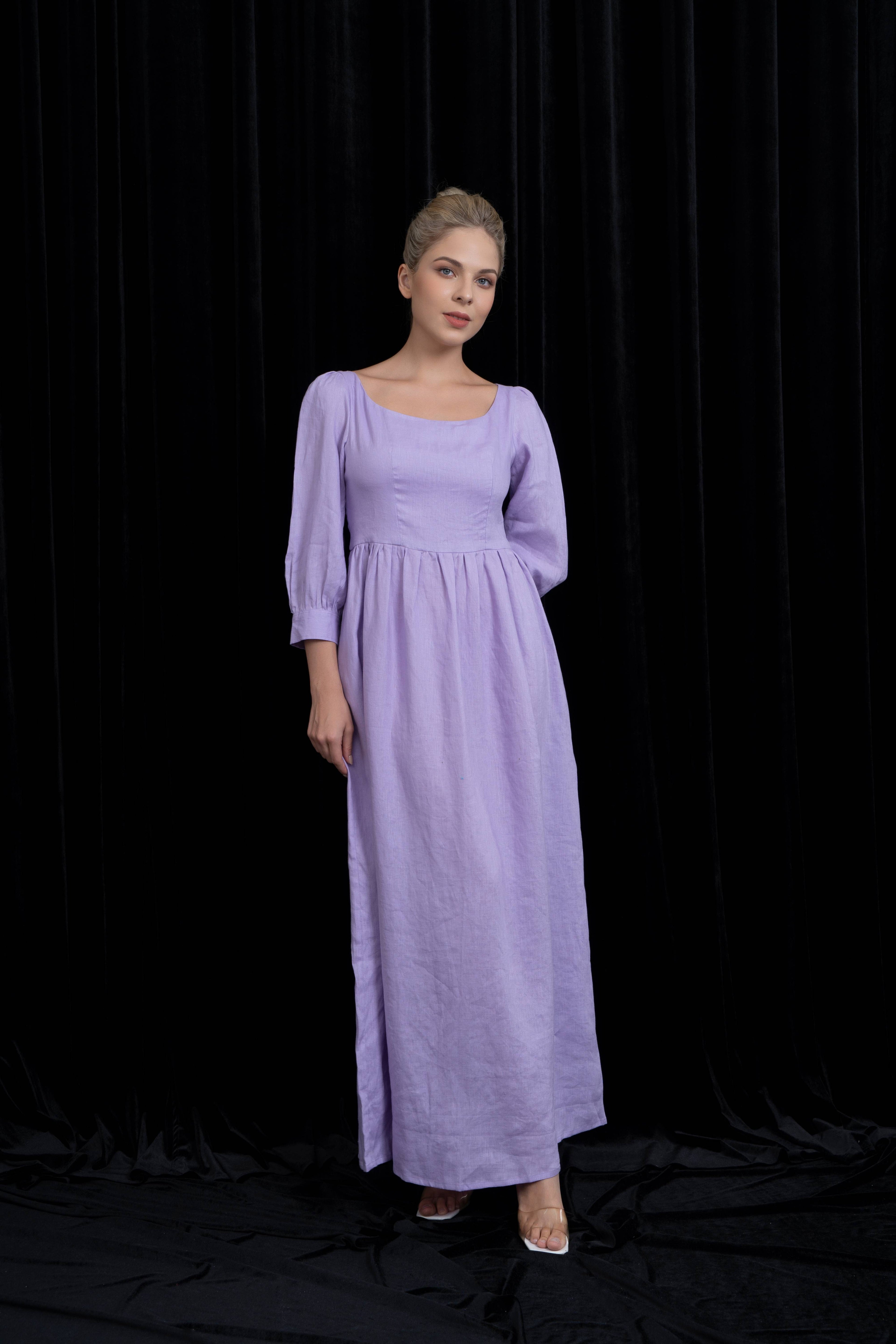 linen maxi wedding guest dress
