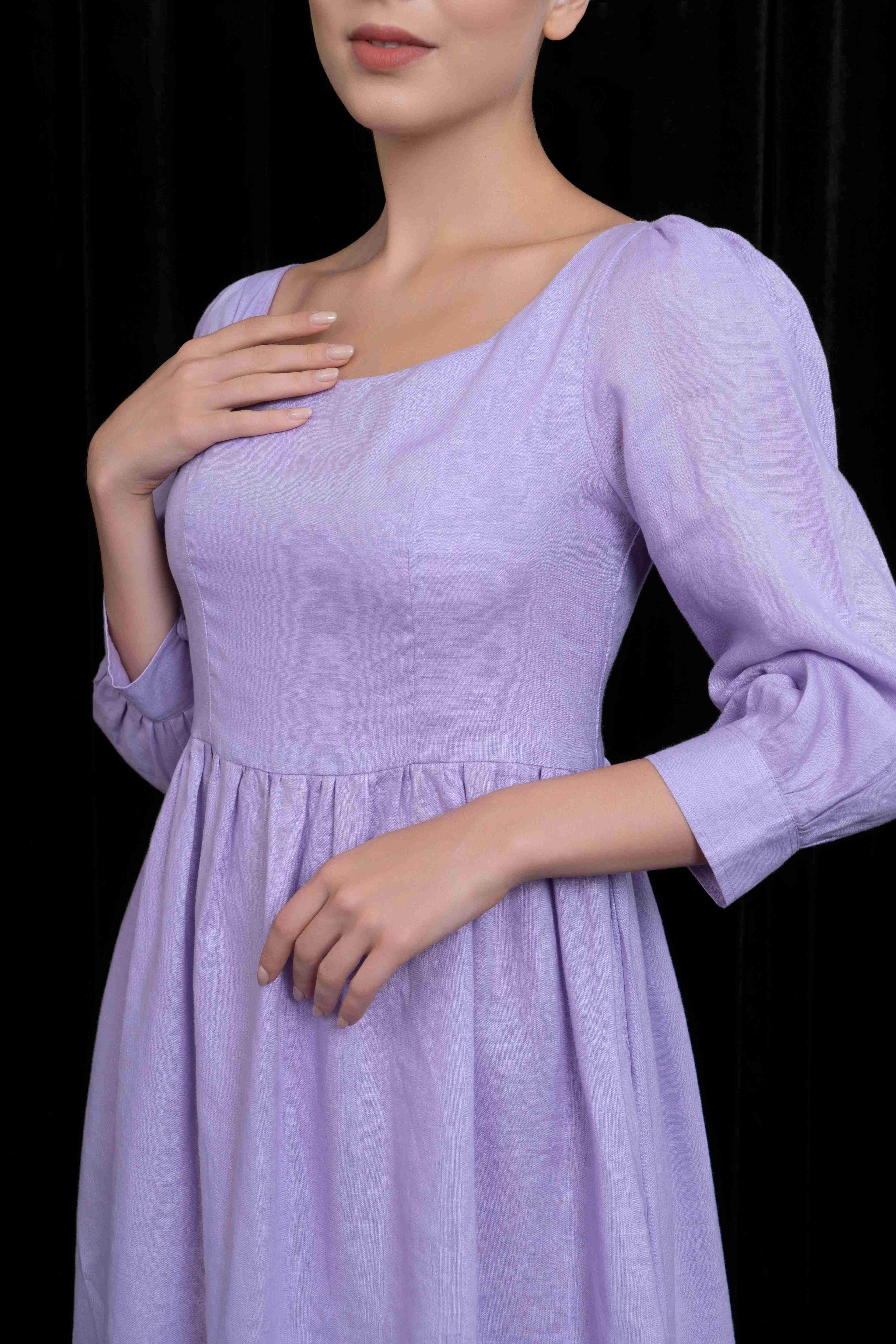 linen maxi wedding guest dress