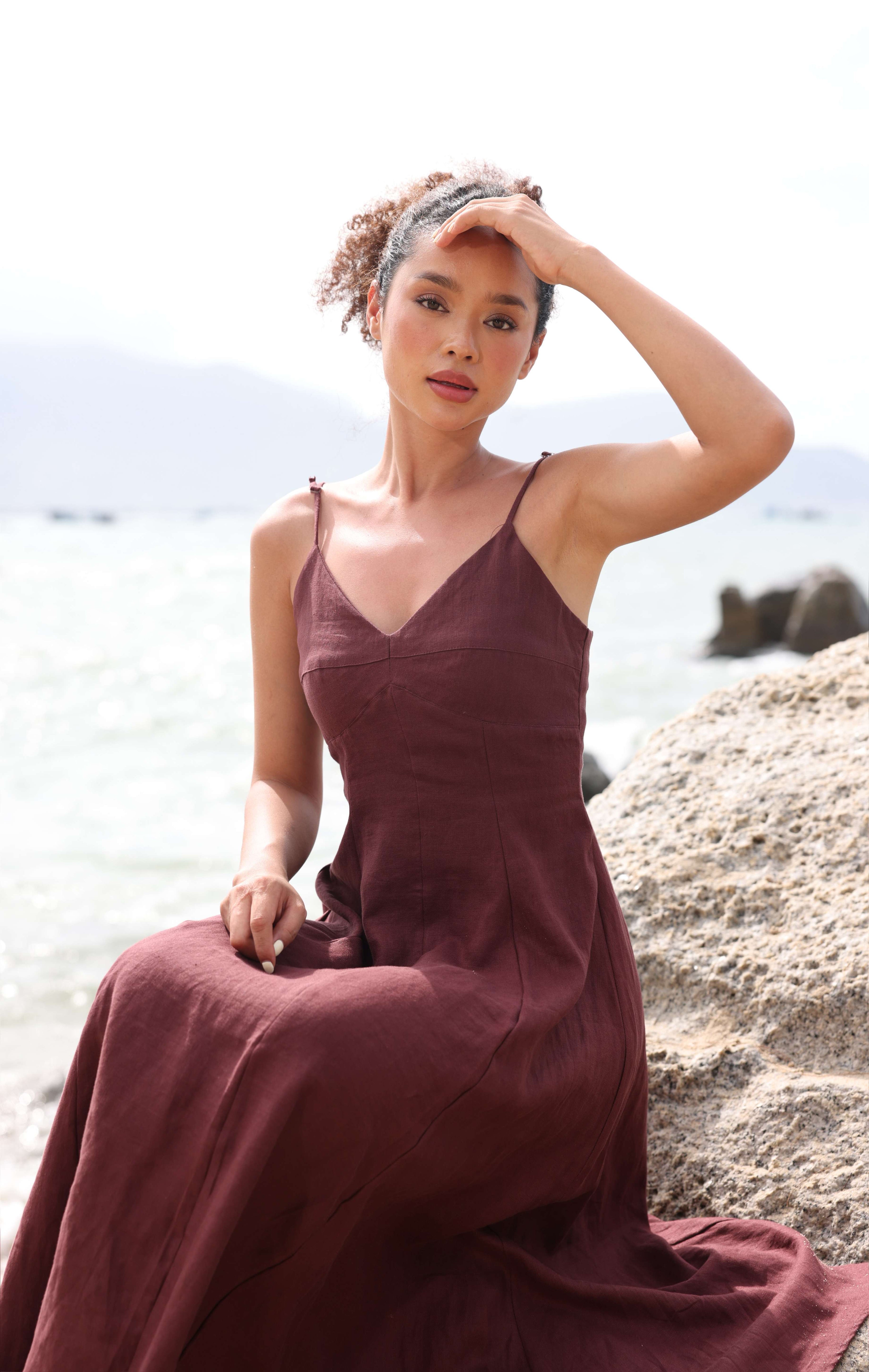 Linen slip summer dress
