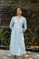 Linen wrap dress