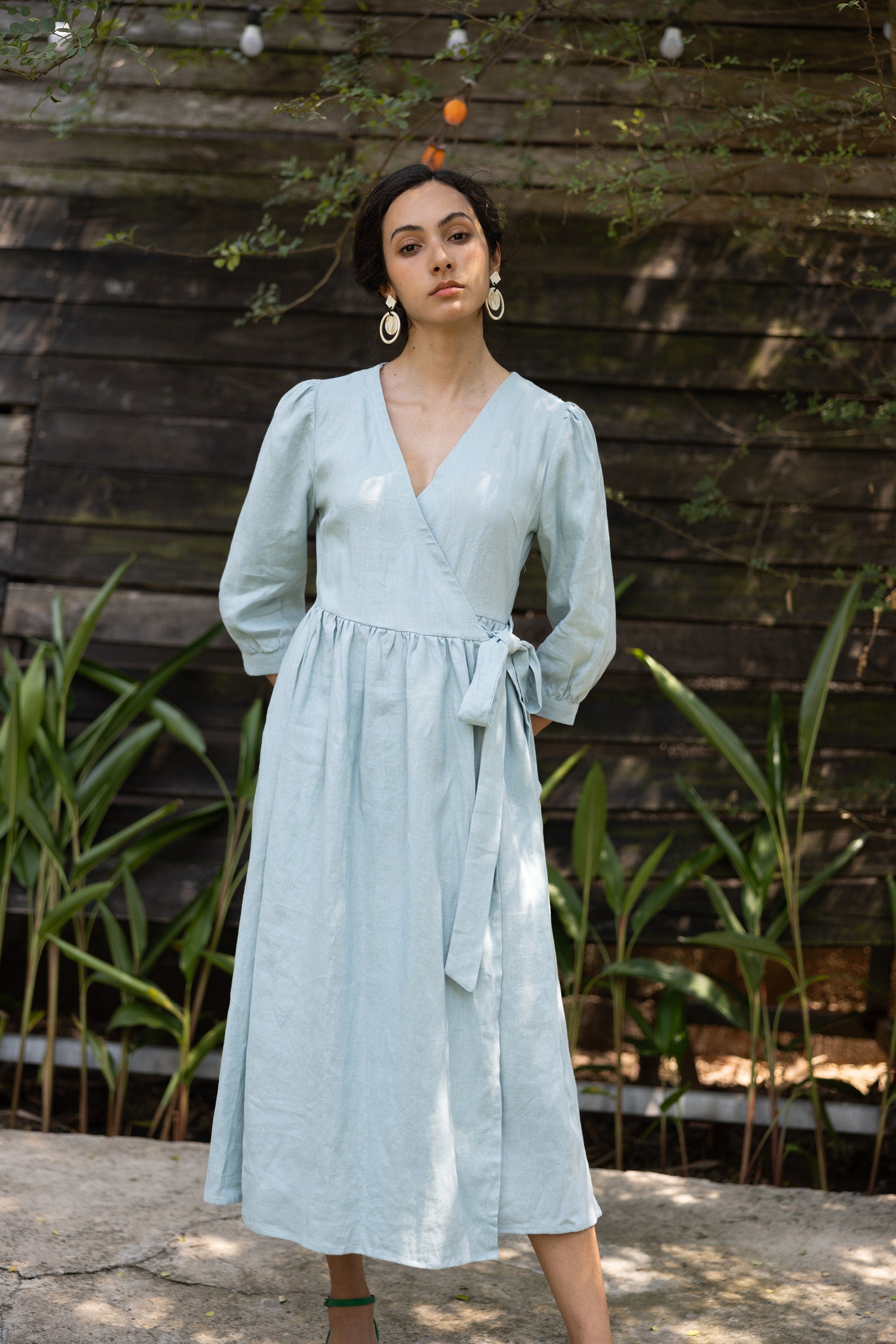 Linen wrap dress