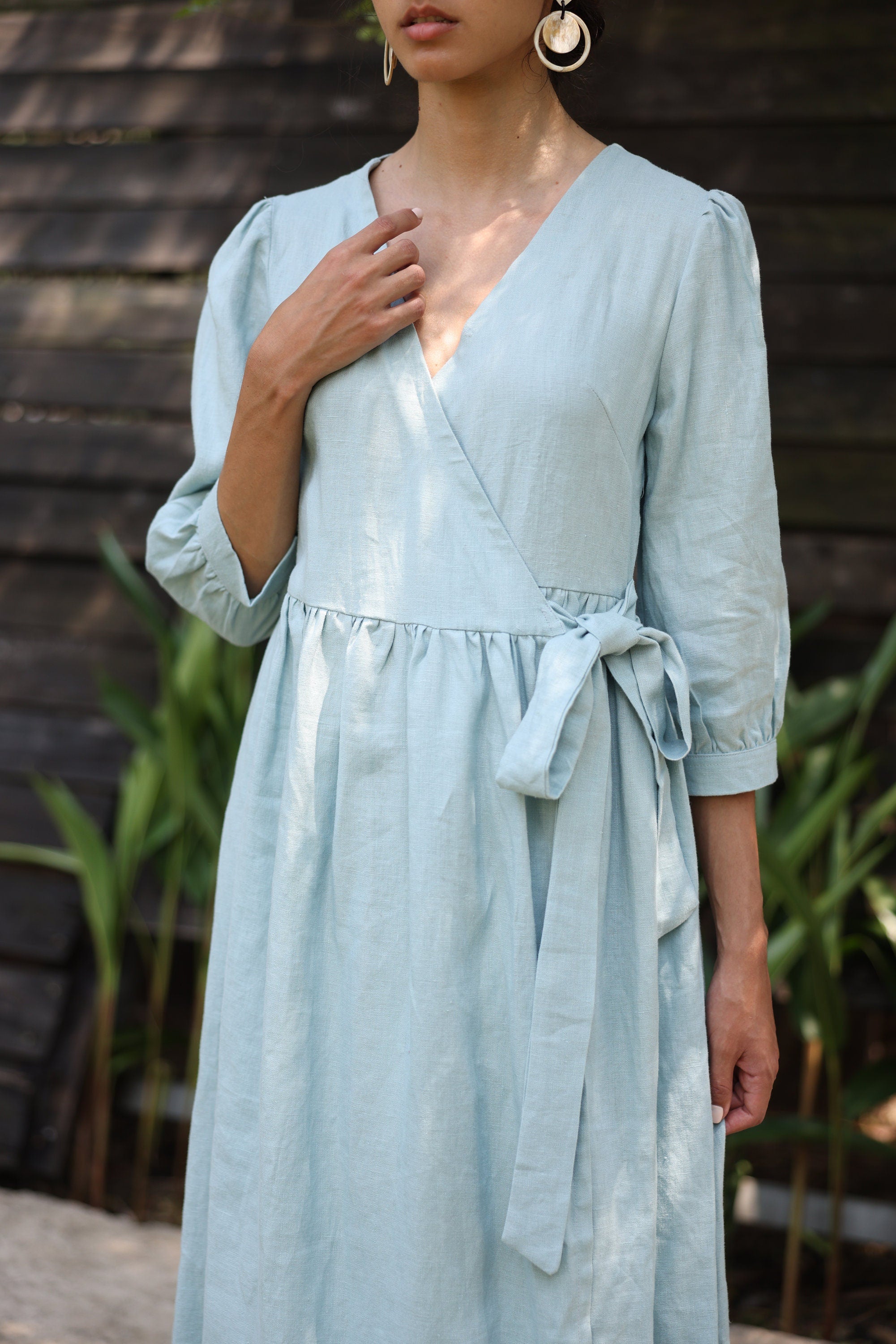 Linen wrap dress