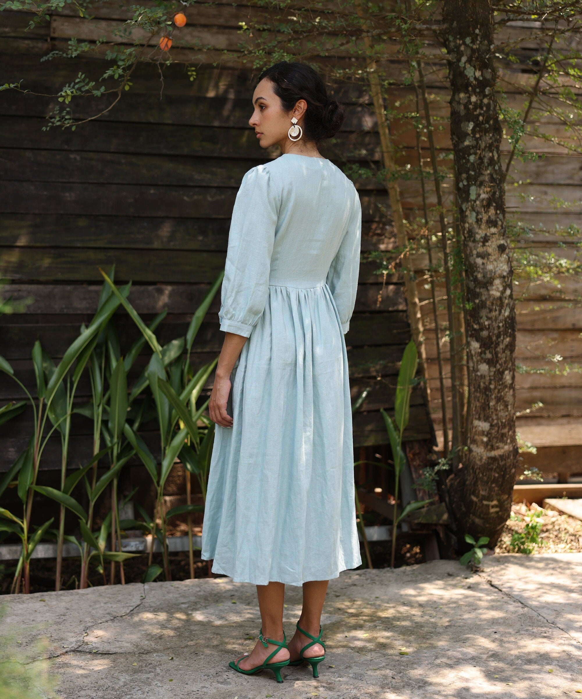 Linen wrap dress
