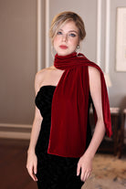 long red velvet scarf for women