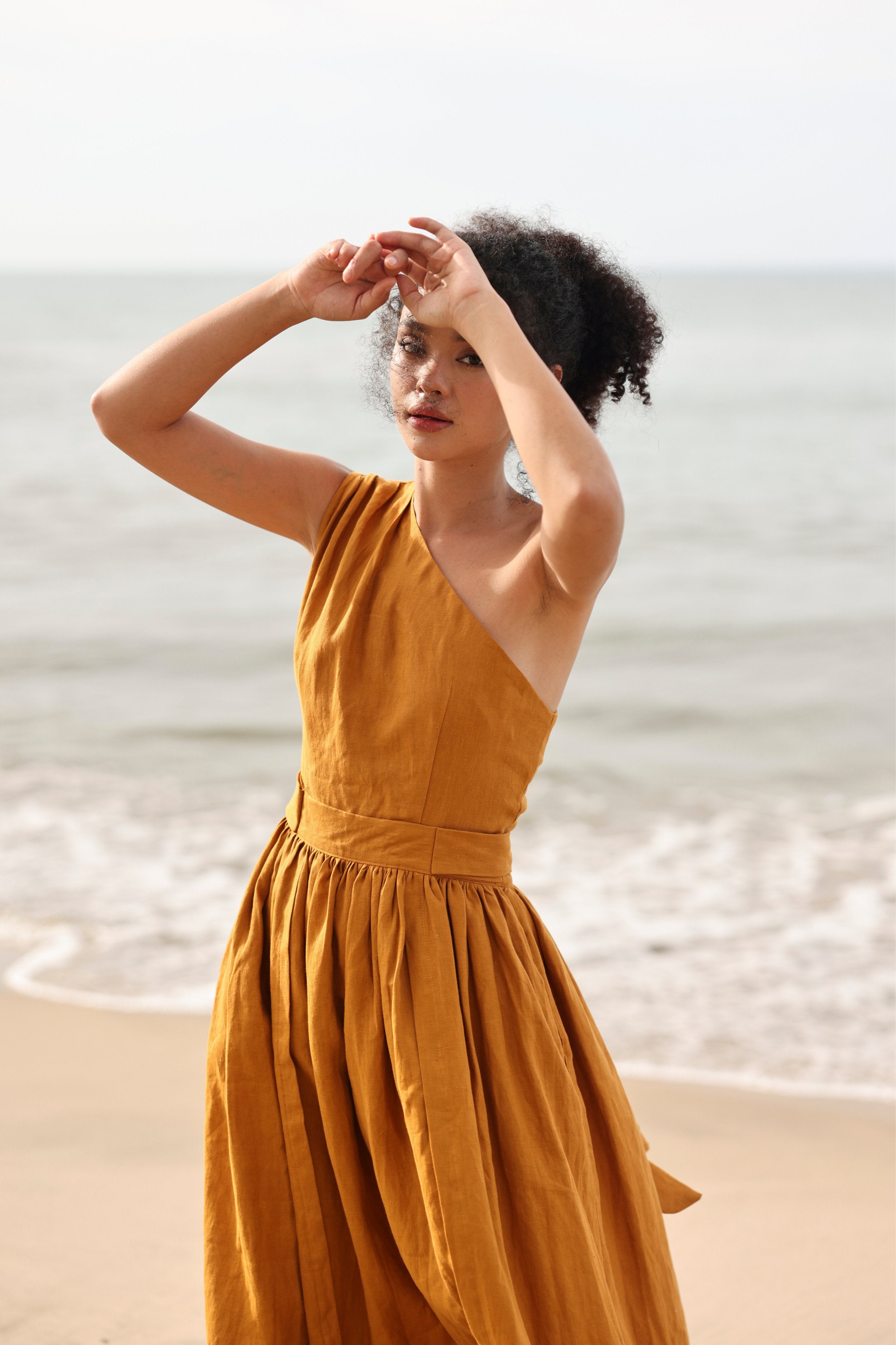 One shoulder boho maxi dress