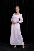 Pink linen maxi dress
