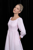 Pink linen maxi dress