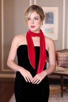 pink velvet skinny scarf handmade gift