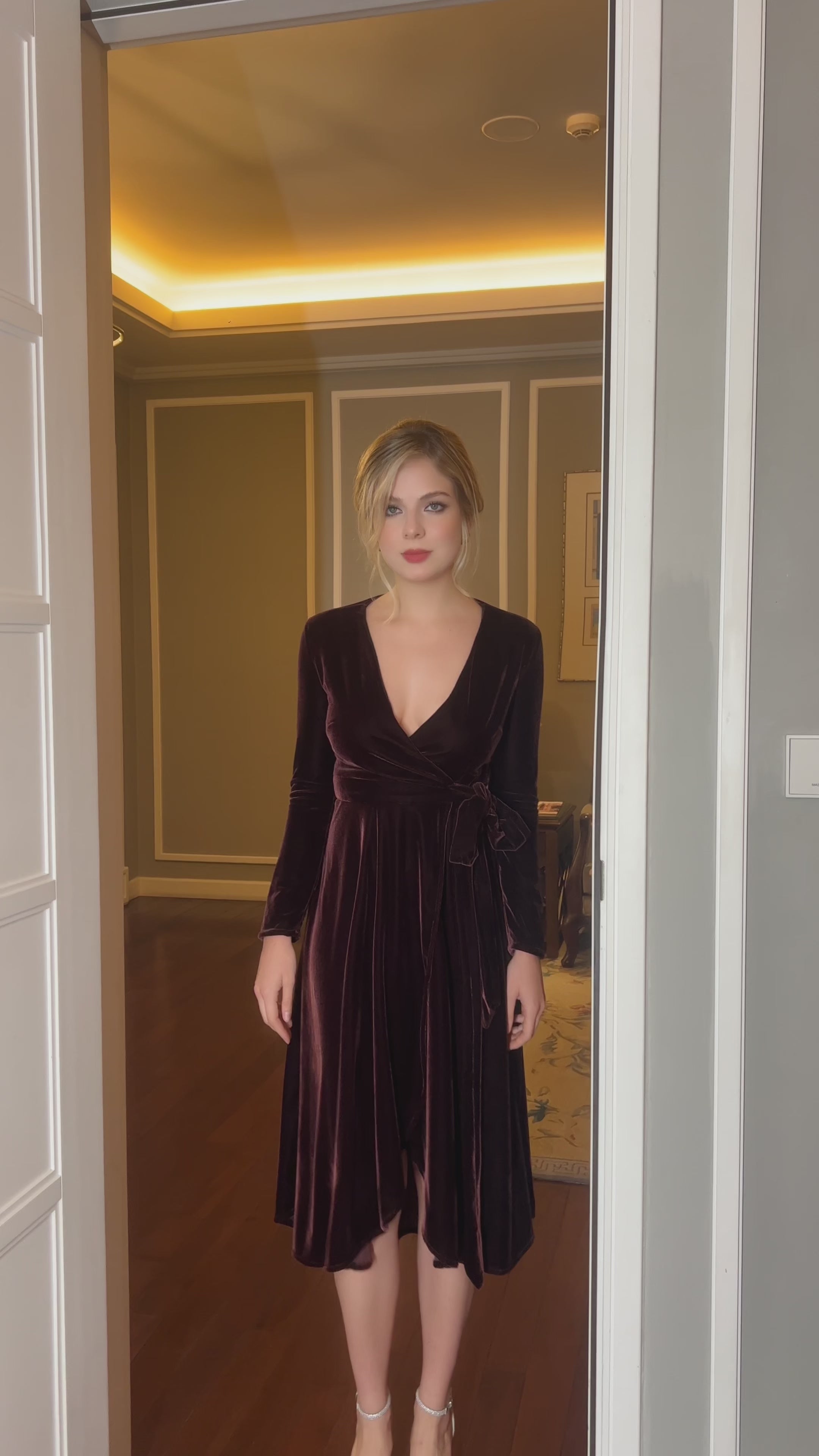wedding guest velvet dress