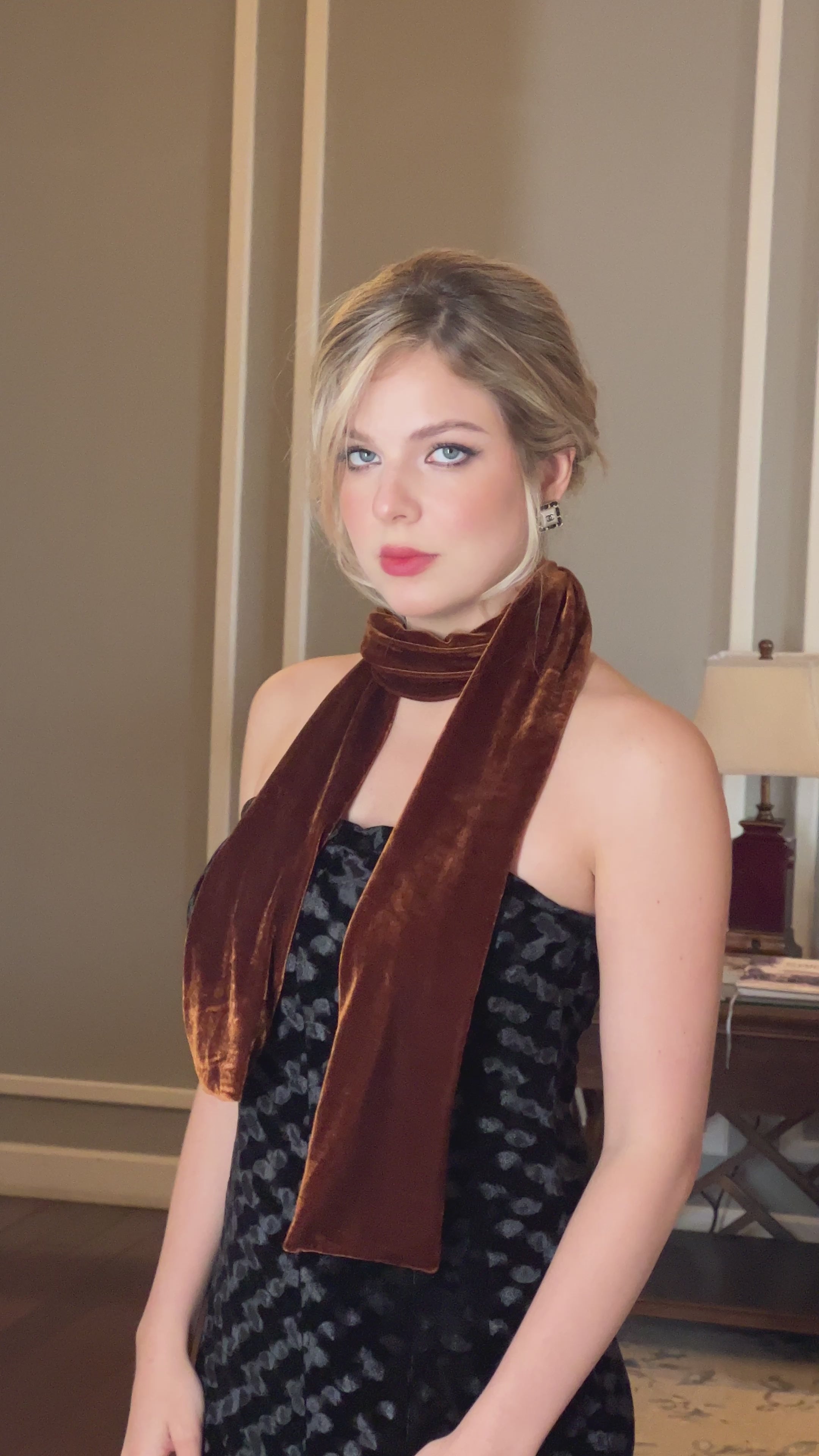 handmade velvet scarf christmas gift