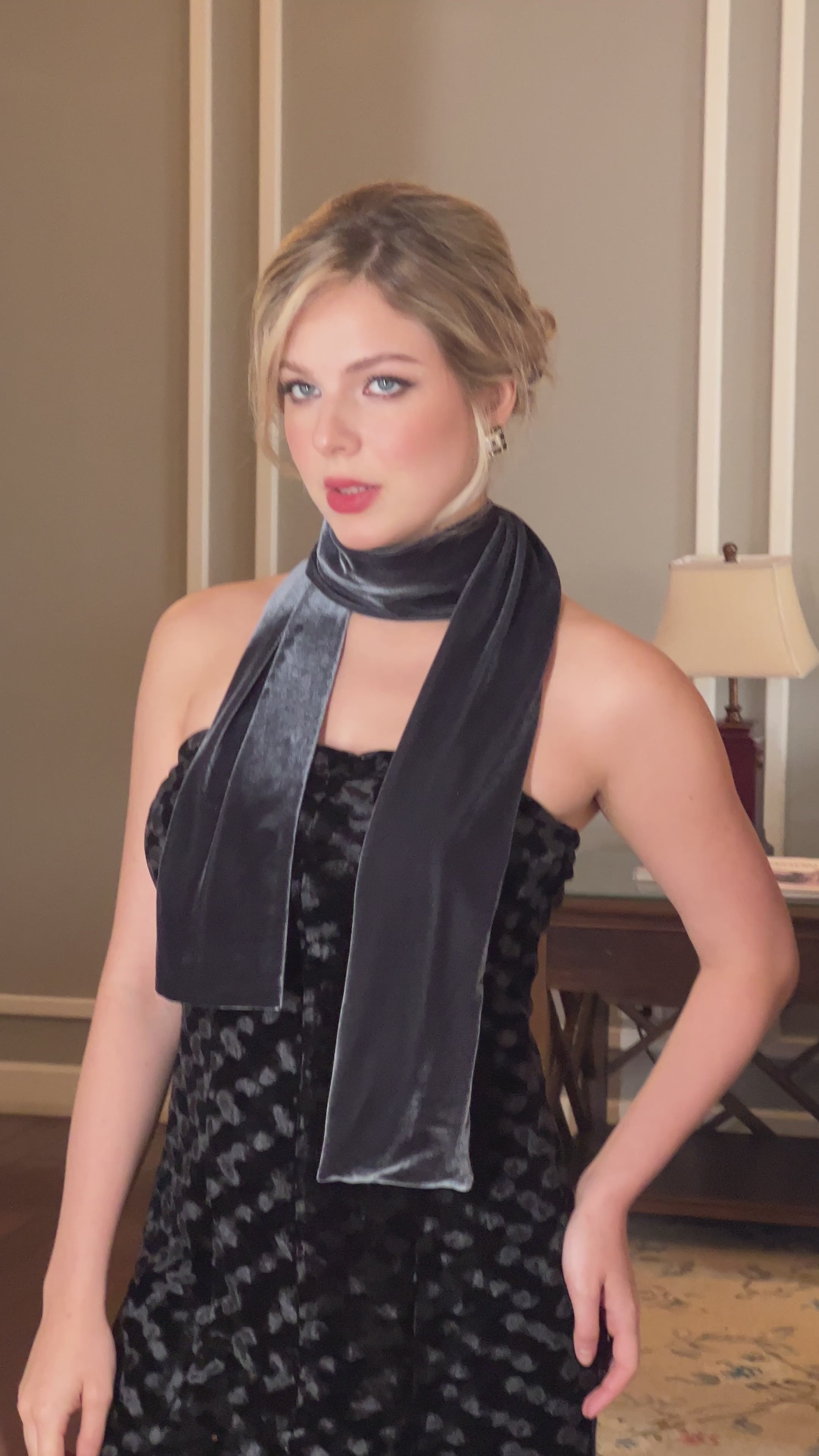 charcoal velvet wrap custom gift