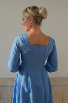 Square neck linen dress