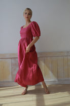 Summer linen maxi gown