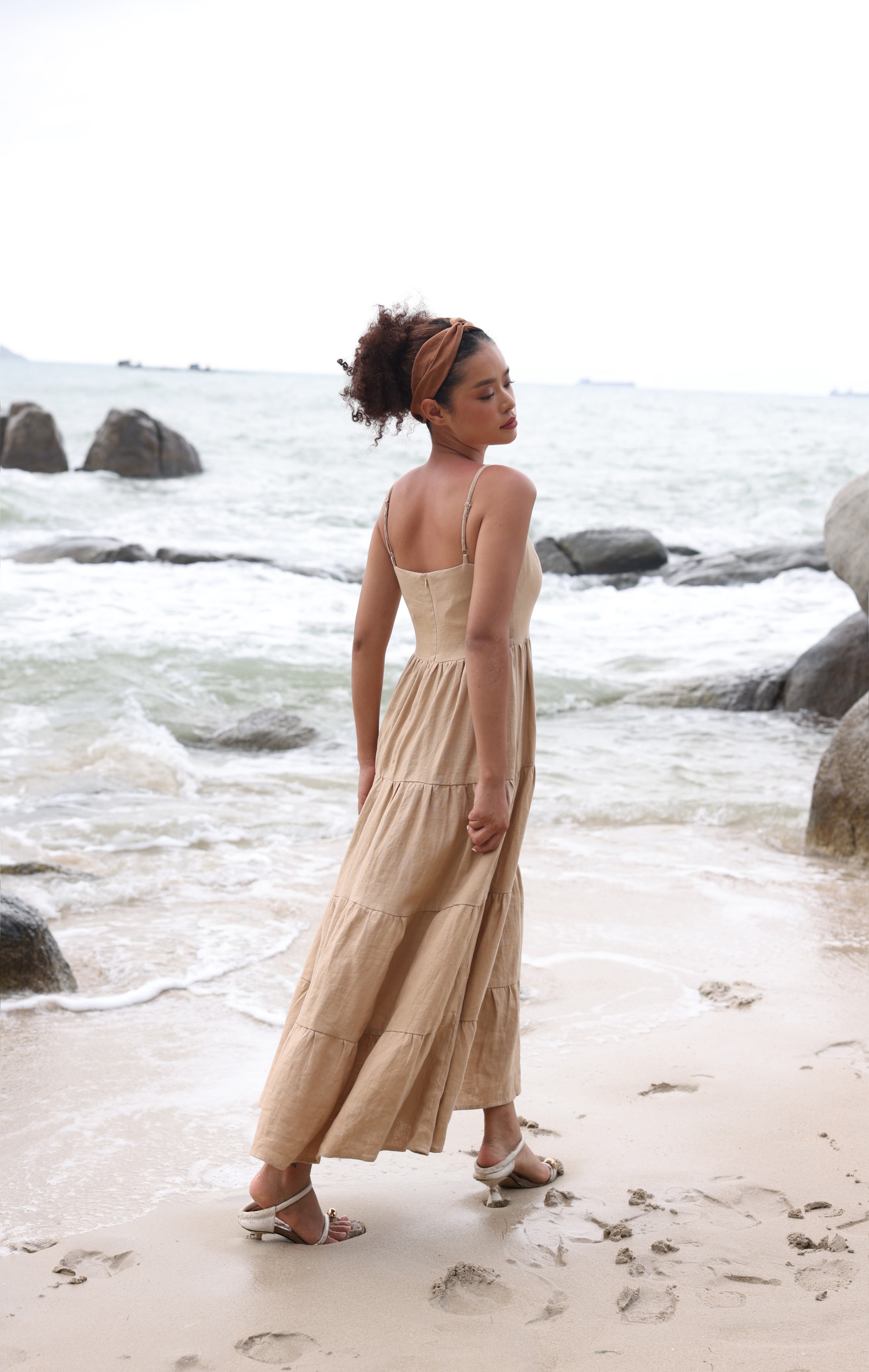 Tiered linen summer dress
