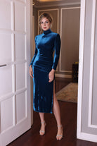 Turtleneck velvet dress