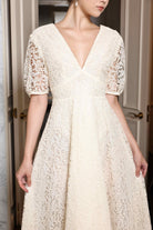 V-neck lace maxi dress