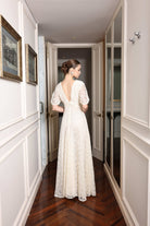 V-neck lace maxi dress