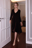 wedding guest velvet dress