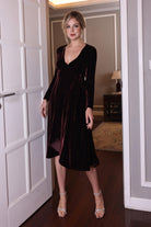 wedding guest velvet dress