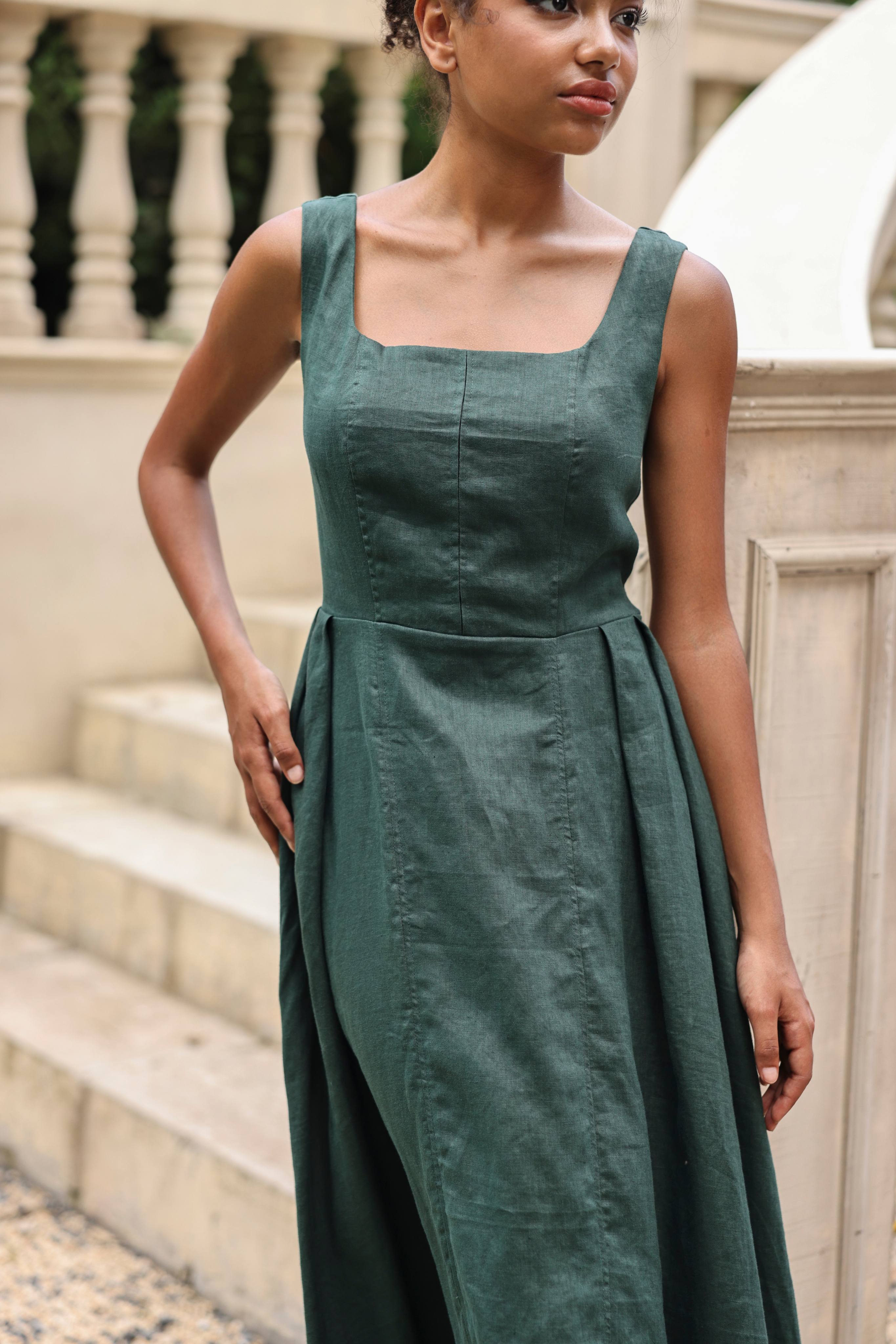 A-line summer linen dress
