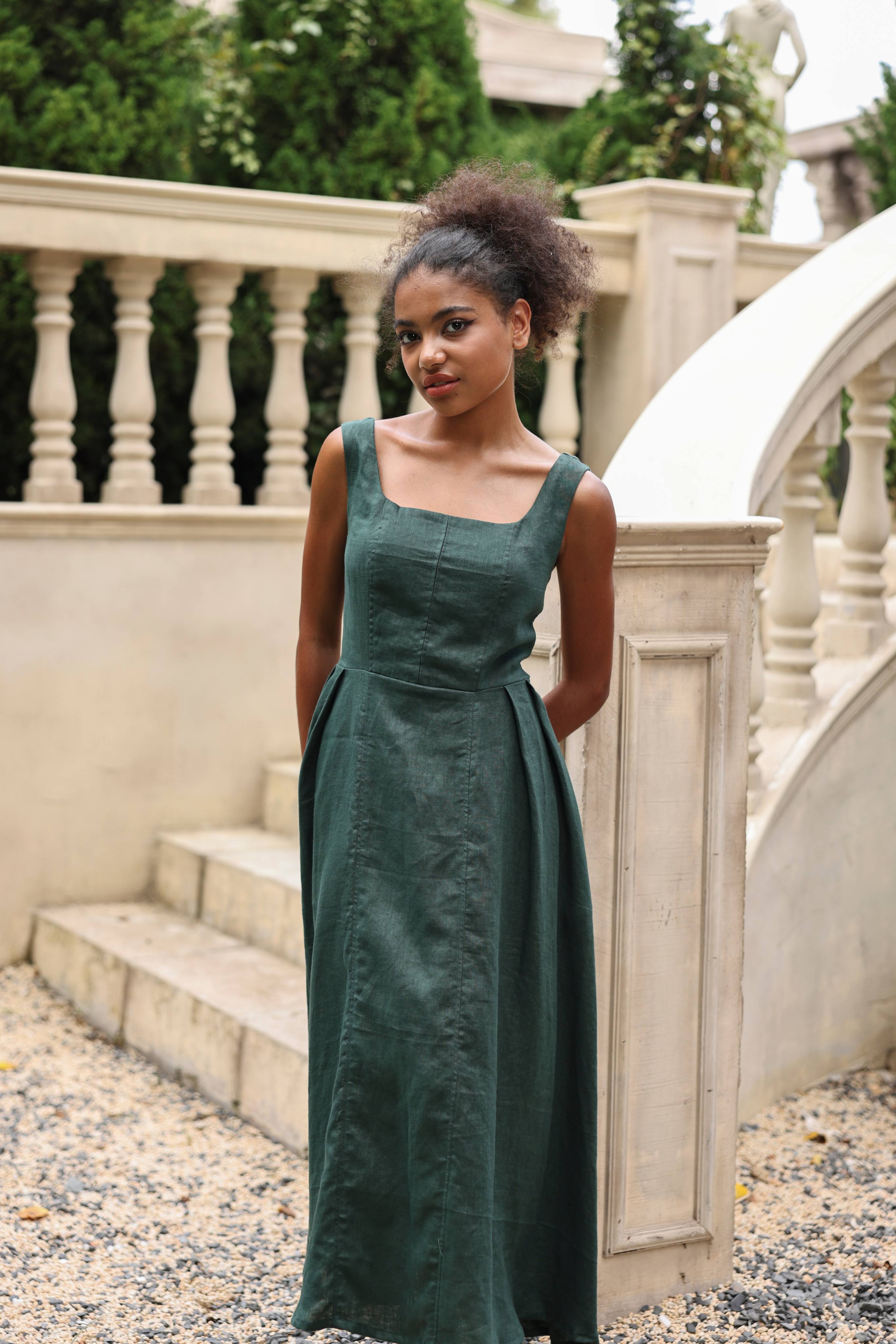 A-line summer linen dress