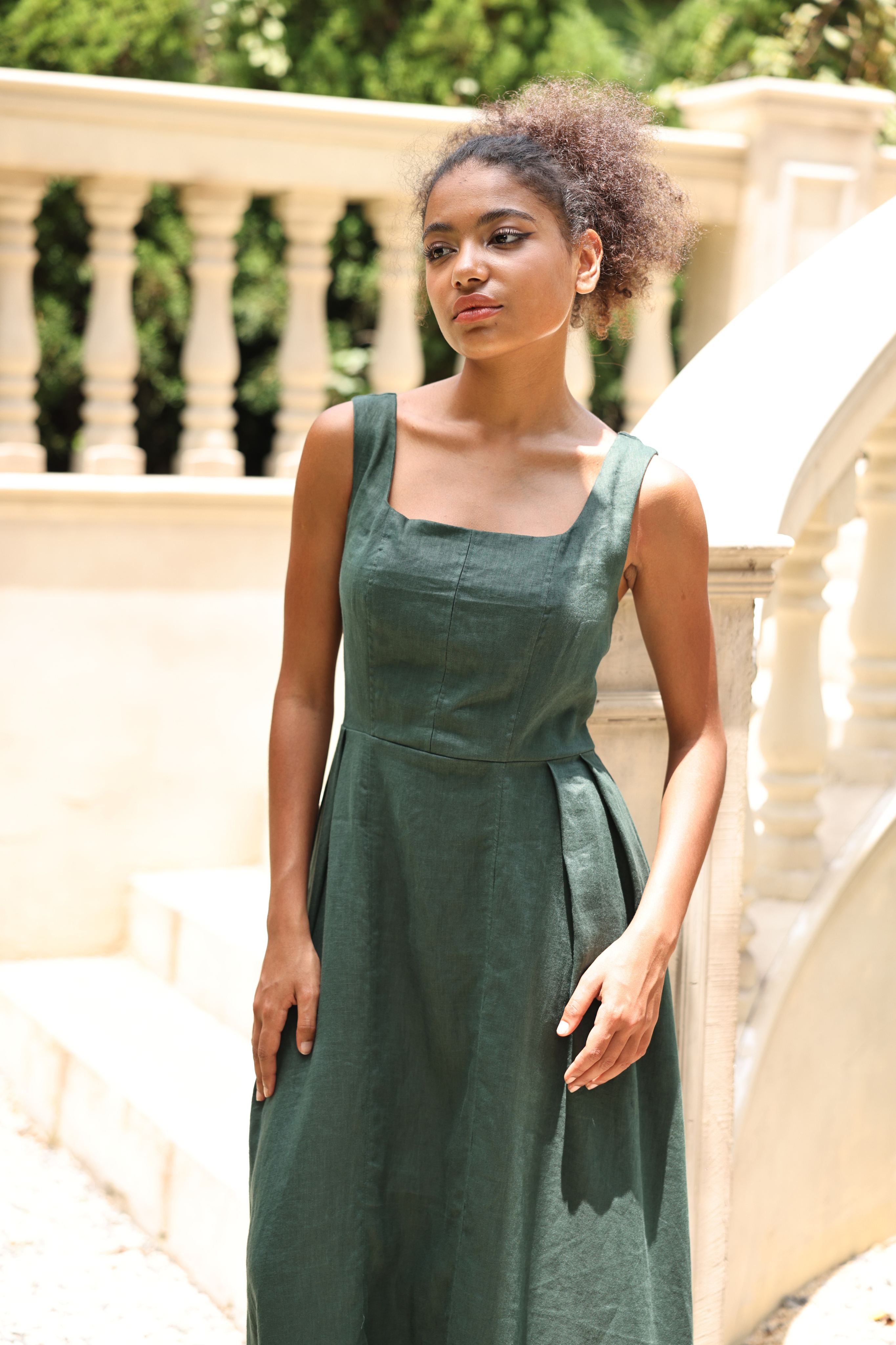 A-line summer linen dress
