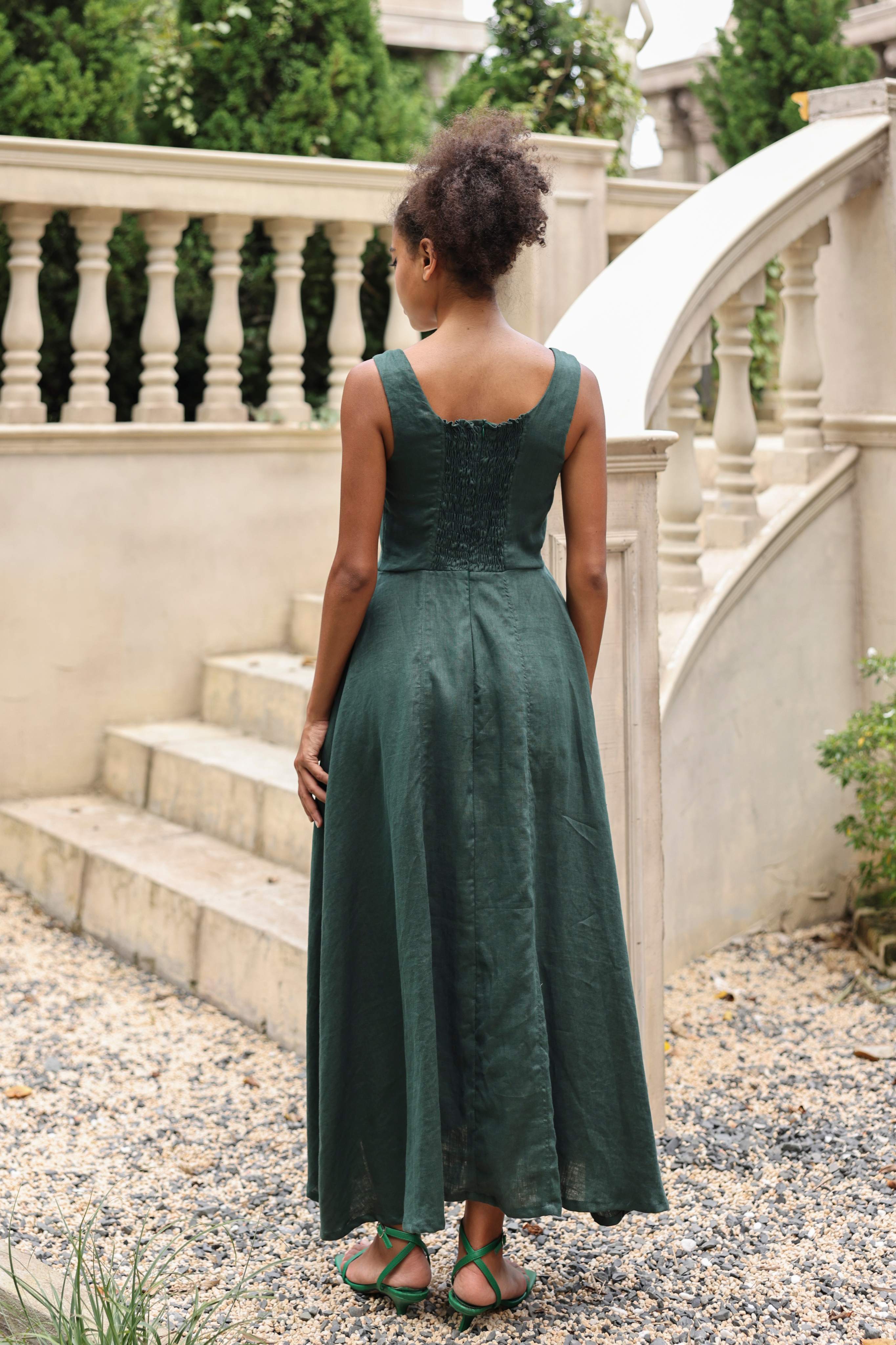 A-line summer linen dress