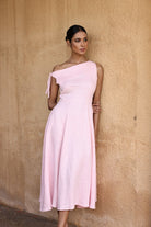 Asymmetric linen dress