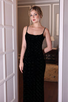 black velvet bodycon dress