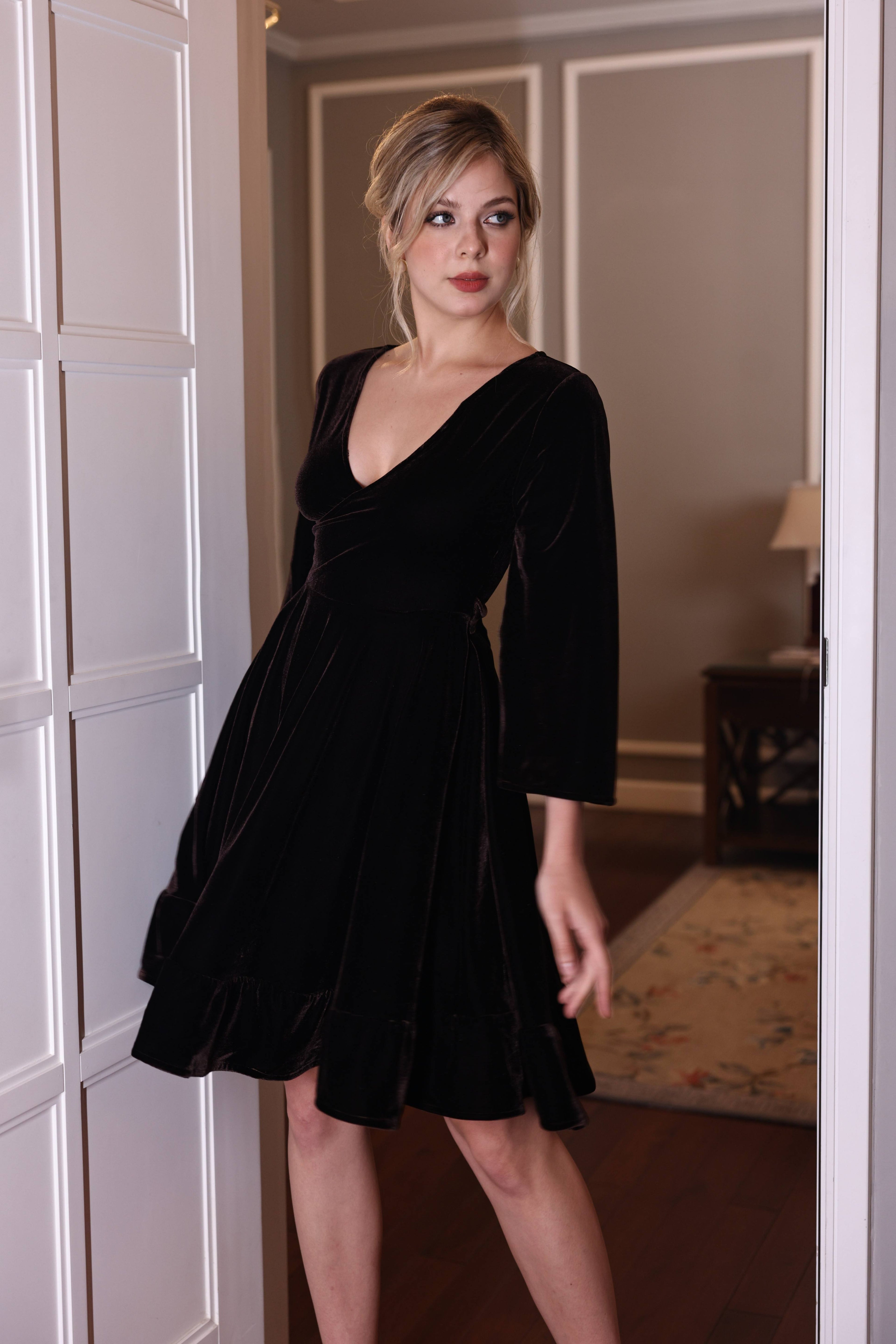 black velvet mini dress