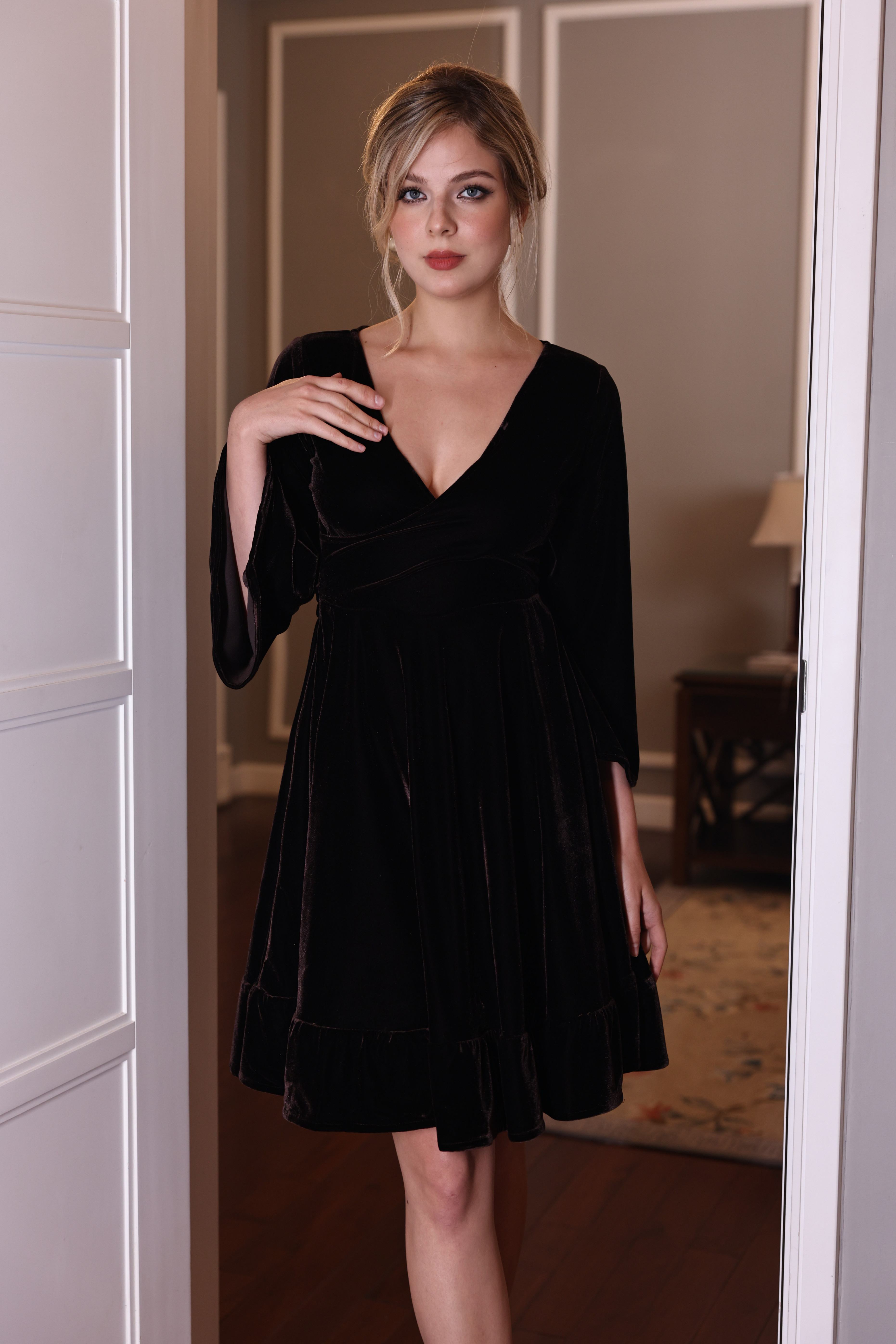black velvet mini dress