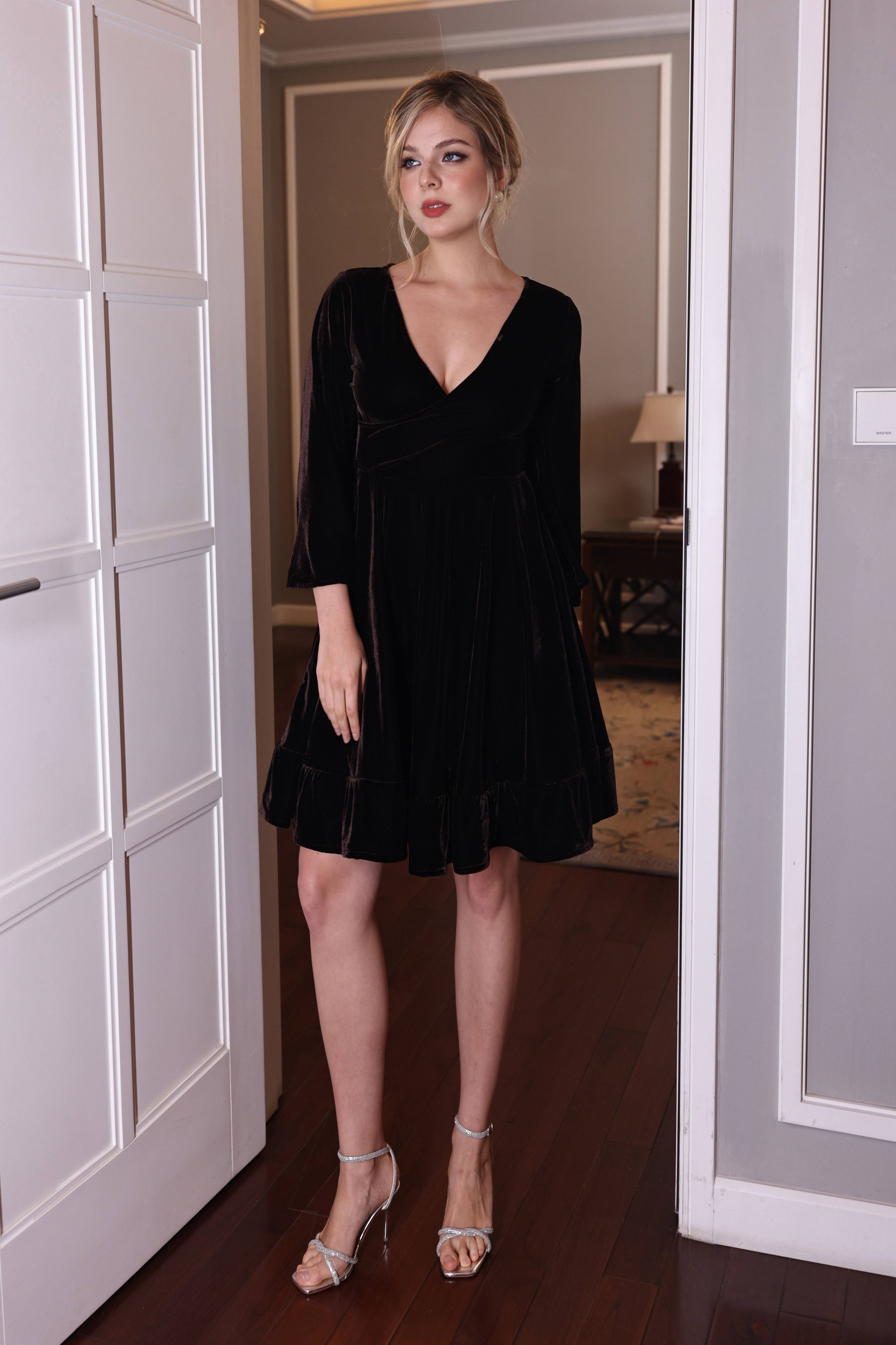 black velvet mini dress