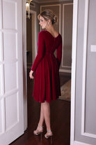 boat neck velvet dress